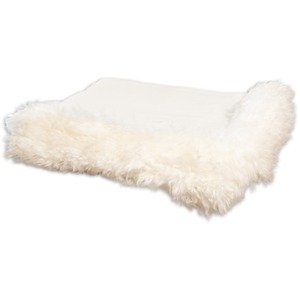 Linen Blanket with Sheepskin Trim