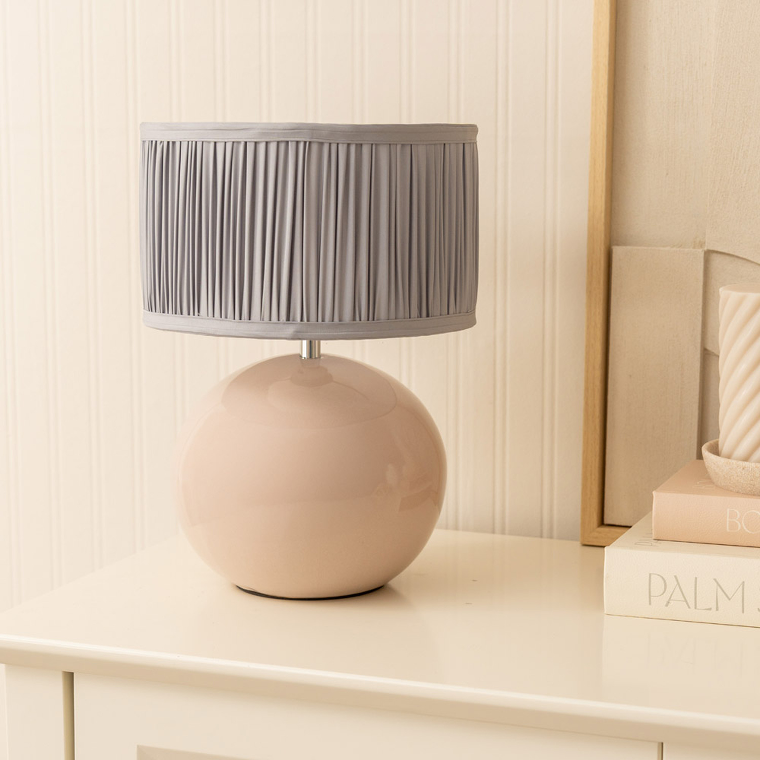 Image of Bosco Stone Ceramic Table Lamp with&hellip;