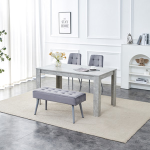Stone Grey Effect Table with 2 Chairs and Bench Set