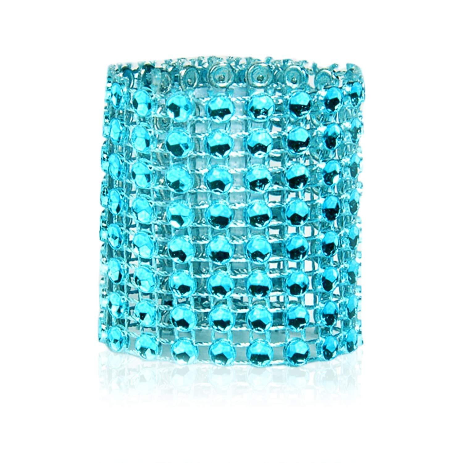 Image of Rhinestone Napkin Rings - Lake Blue