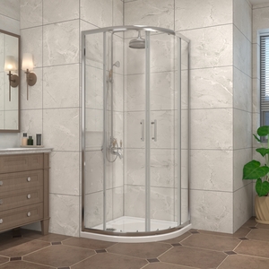 Chrome Quadrant Shower Enclosure Sliding Door
