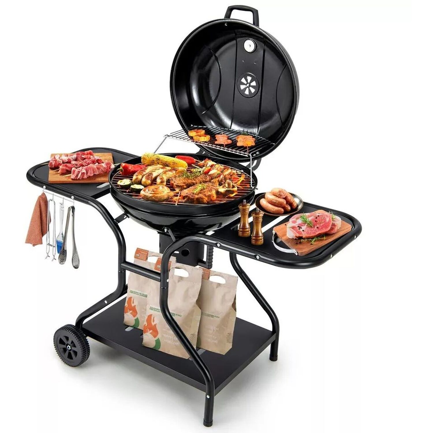 Outdoor portable double-sided barbecue stove camping home charcoal barbecue pre meat barbecue rack