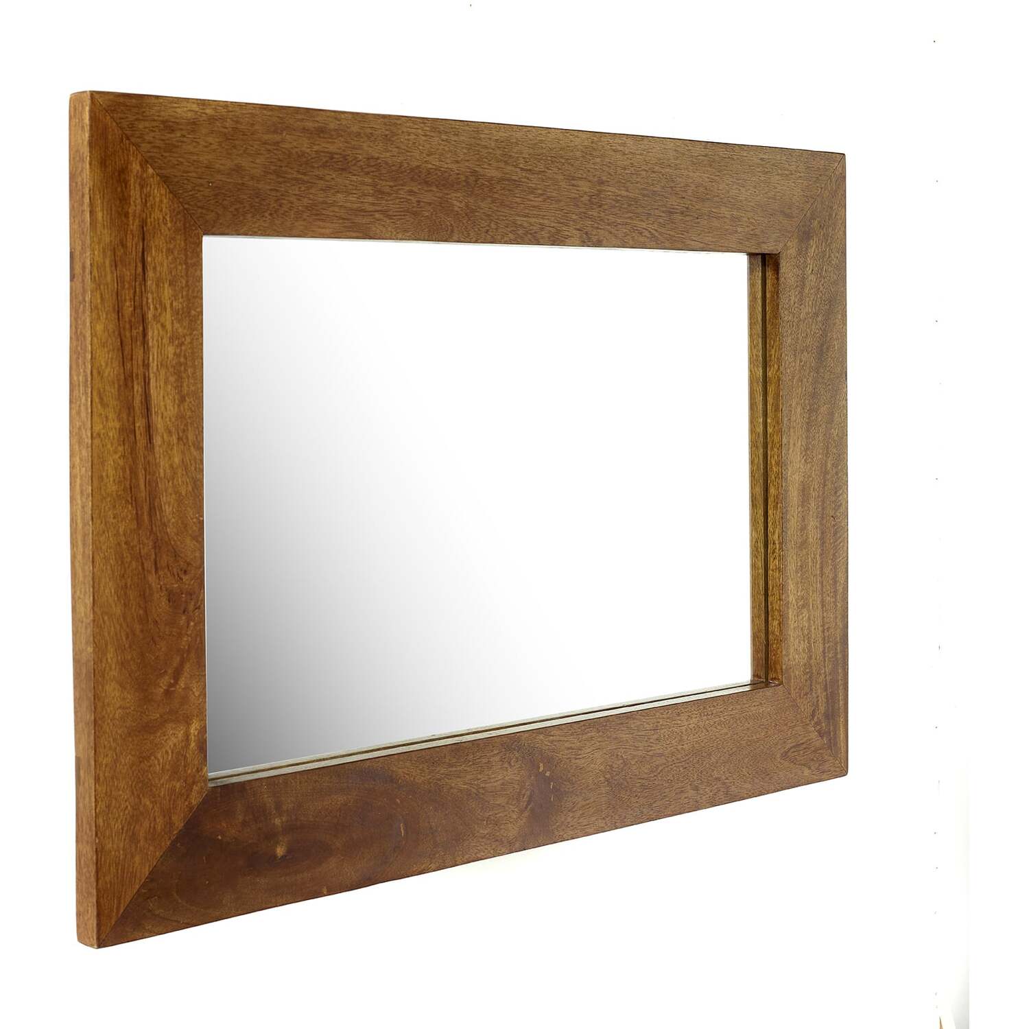 Image of Solid Mango Wood Wall Mirror Dark&hellip;
