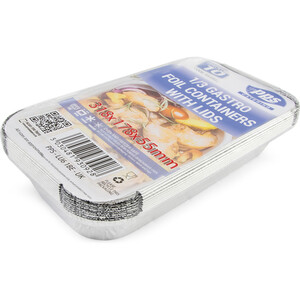 Pack of 10 PPS Foil Containers Gastro with Lids