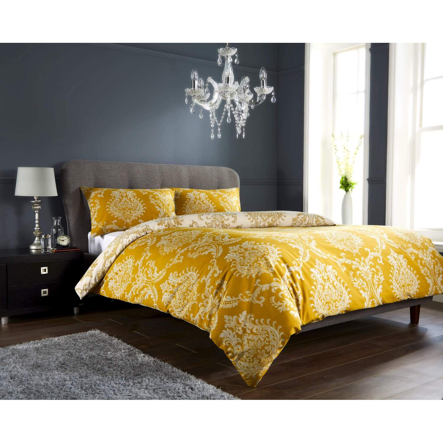 Royal Damask Duvet Set - Gold King