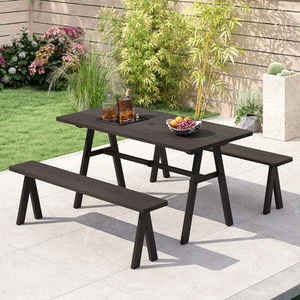 3 Pieces Picnic Table and Benches Set