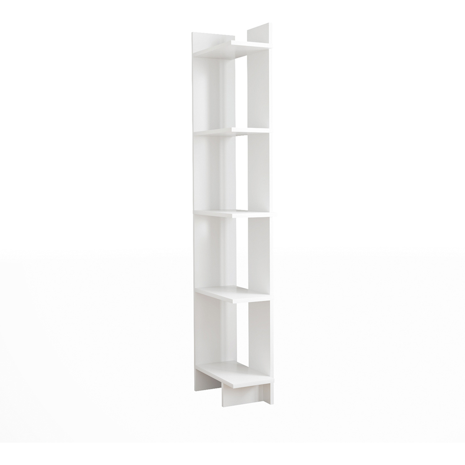 Kidkid Bookcase Minimalist Wooden Display Corner Shelf - White