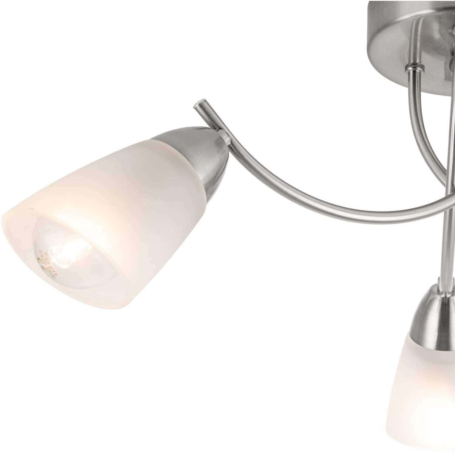 Cosylyte Hallie Bathroom 3 Light Glass Ceiling Light - Nickel
