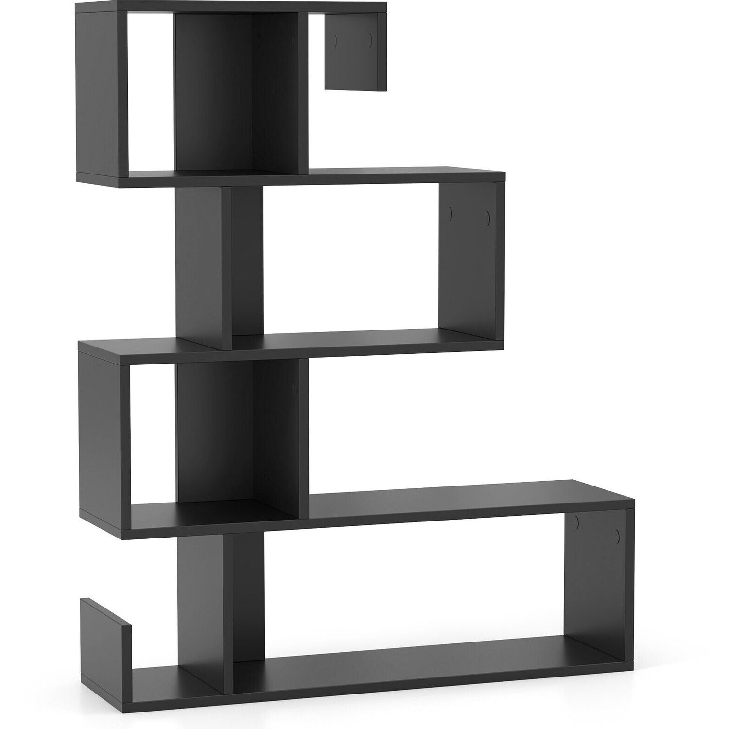 5-tier Bookshelf Geometric Bookcase - Black