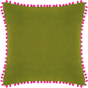Velvet Pom Pom Cushion 45 x 45cm