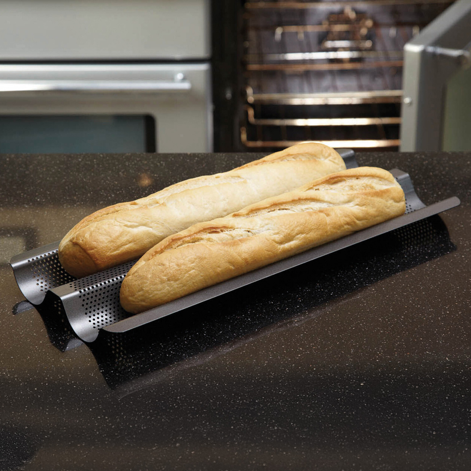 MasterClass Crusty Bake Non-Stick Baguette Tray - Grey