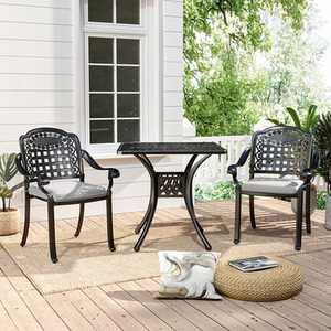 Hollow Design Cast Aluminum Garden Dining Table and Chairs Set