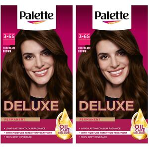 Palette Deluxe Creme Colouration 3-65 Chocolate Brown Hair Dye, 2 Pack