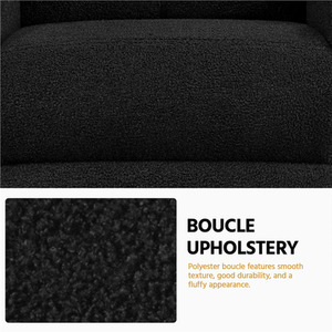 Black / Polyester, Boucle, Fabric, Foam, Metal Yaheetech Upholstered Armchair Recliner Chair shot 10324660