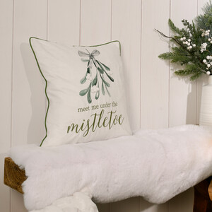 Under The Mistletoe Bow Cushion