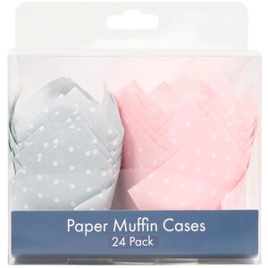 Pack of 24 Pink and Sage Muffin Cases
