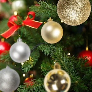 100 Gold and Silver Christmas Ornament Balls