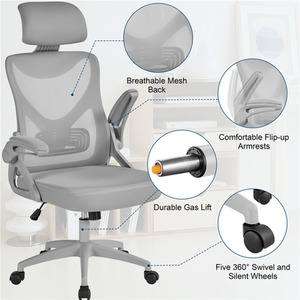 Full Grey / 11.4kg Yaheetech Ergonomic High Back Office Chair shot 10858809