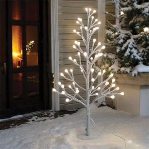 Xmas Haus 120cm 120 Warm WhiteW Micro Led Tree White 5M Lead
