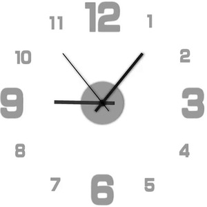Creative Frameless DIY Silent Wall Clock Silver