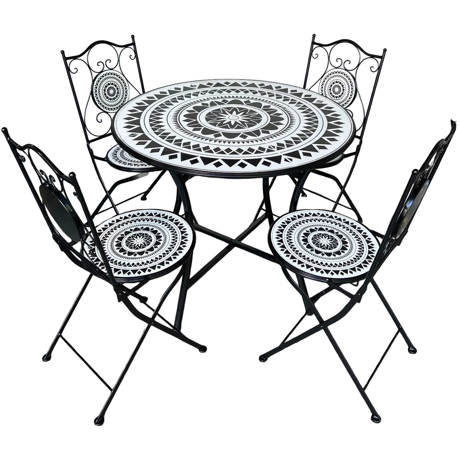 Mabel 4 Seater Dining Set - Monochrome