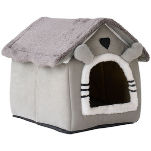 Washable Plush Pet House with Non-Slip Base