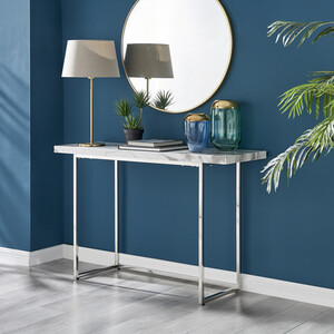 Kylo White Marble Effect Console Table