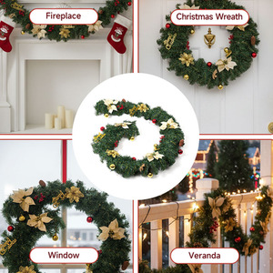 2.7 m Artificial Christmas Garland with Gold Accents