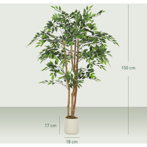 HOMCOM 150cm Artificial Banyan Tree