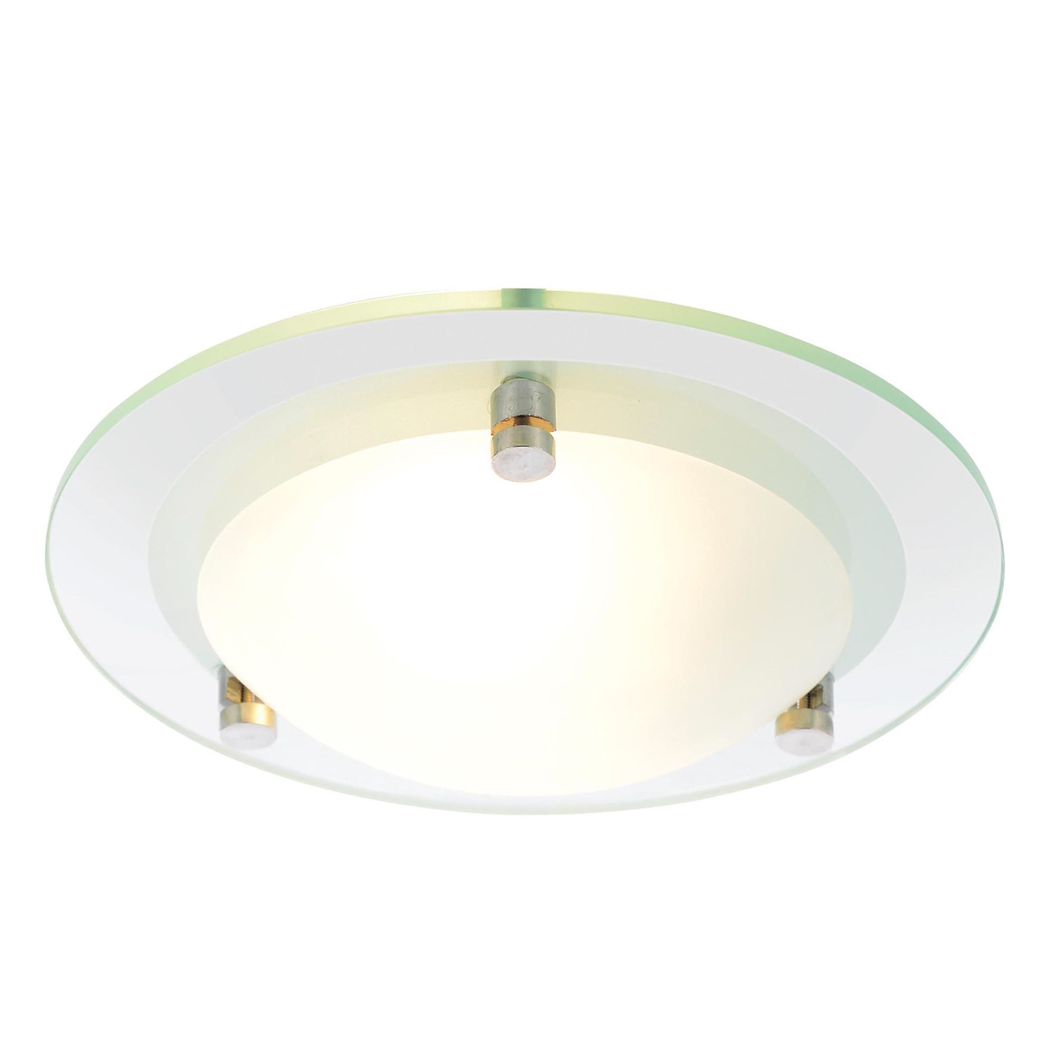 Small Flush Bathroom Ceiling Light - Clear