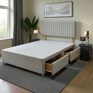 Silver / Small Single Emily Divan Bed Base 2 Drawers and Headboard shot 12500989
