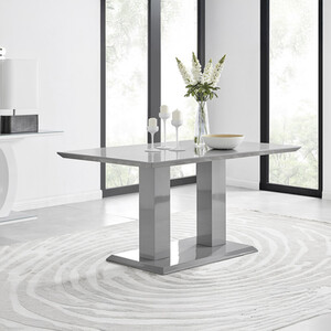 Imperia Grey High Gloss Dining Table Seats 6
