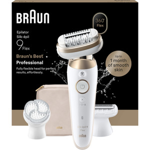 Braun Silkpil 9 Flex, Wet  Dry Epilator, 9-060 3D, Gold