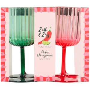 Pack of 4 Zest and Zing Ombre Wine Glasses