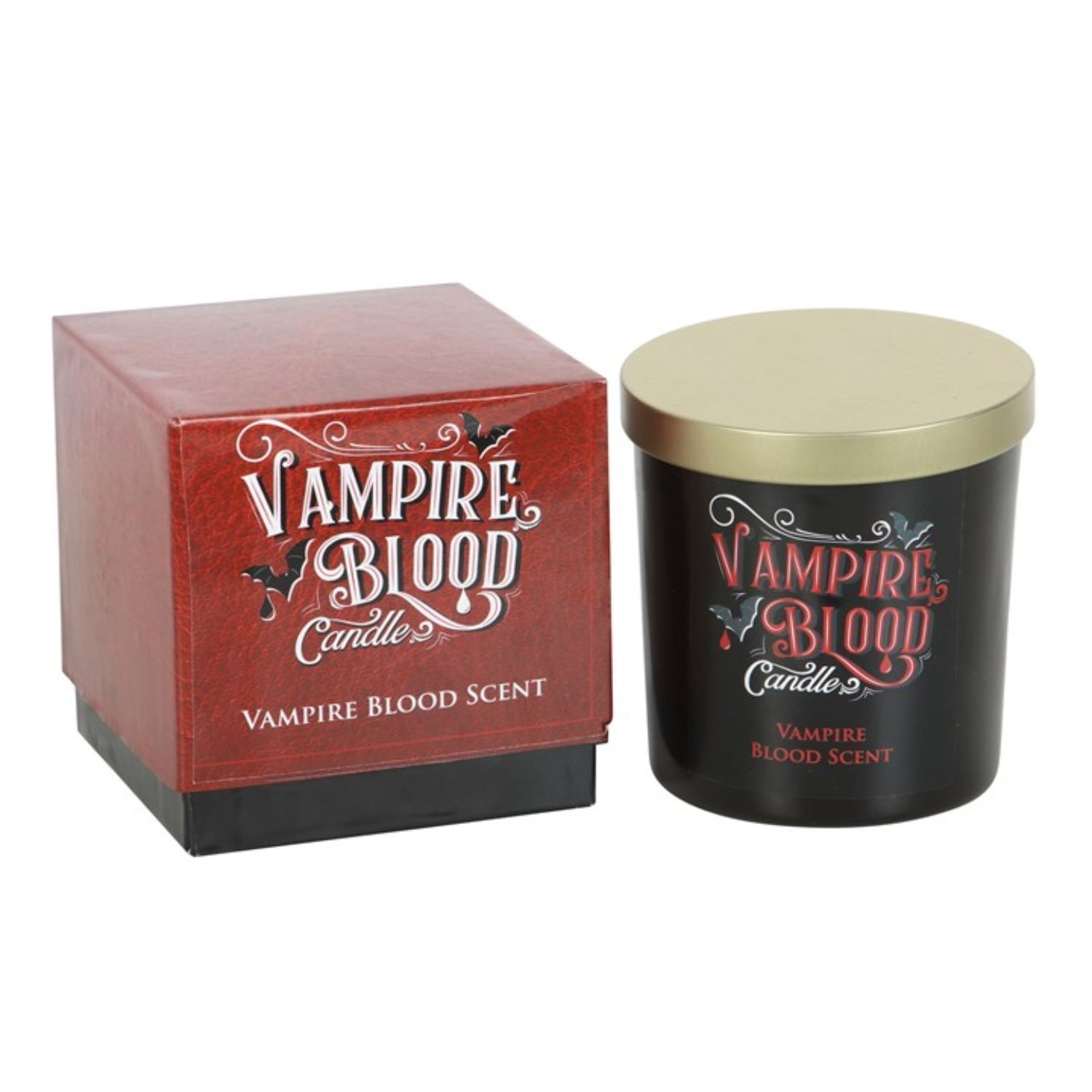 Vampire Blood Candle Gothic Scented Candle In Glass Jar - Black