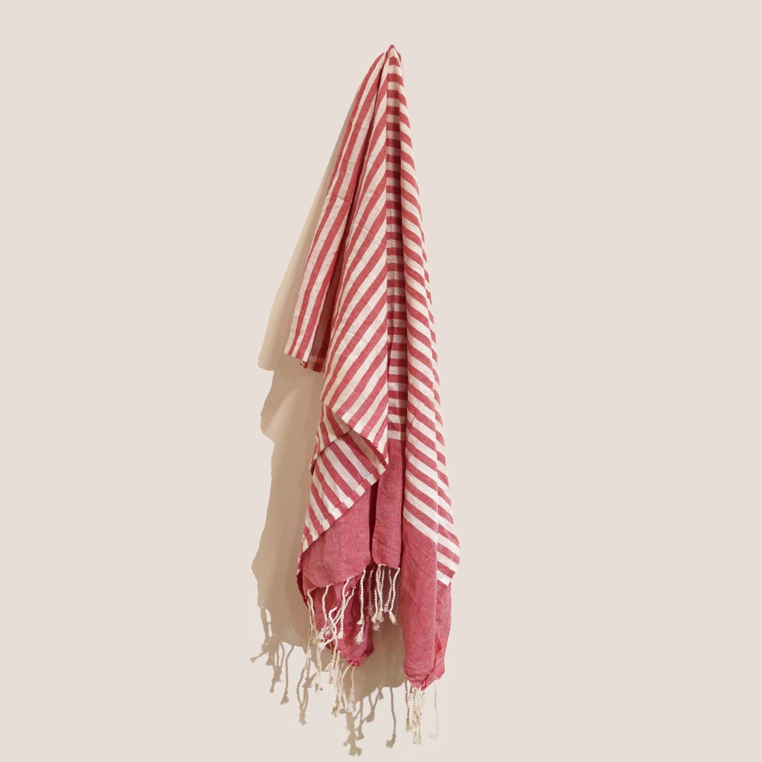 Hot Pink Cotton Pario Towel Handcrafted Indian Wrap Beach Towel - Pink