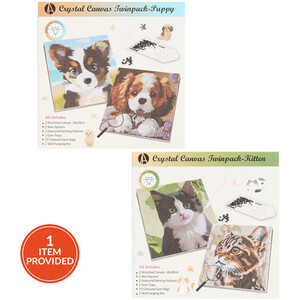 Kitten or Puppy Crystal Canvas Twinpack