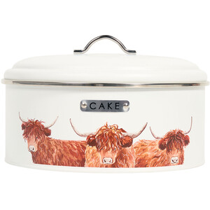Highland Cow Metal Cake Canister