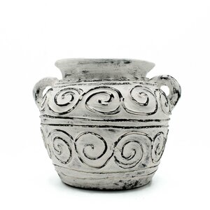 Greek Clay Plant Pot with Handles - Cream, 15cm - Elegant Indoor  Outdoor Decor
