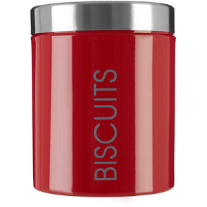 Red Enamel Biscuit Canister