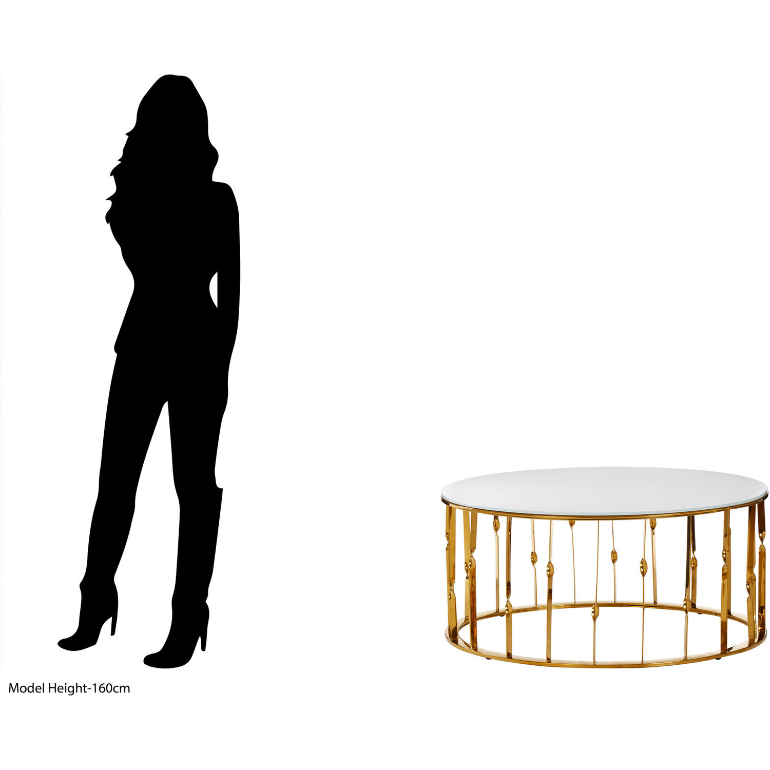 Table Arezzo Rond Arezzo Round Coffee Table With Gold Finish Frame