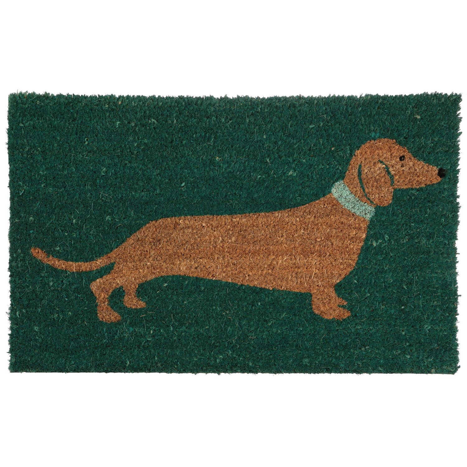 Filta Sausage Dog Coir Doormat - Brown & Green