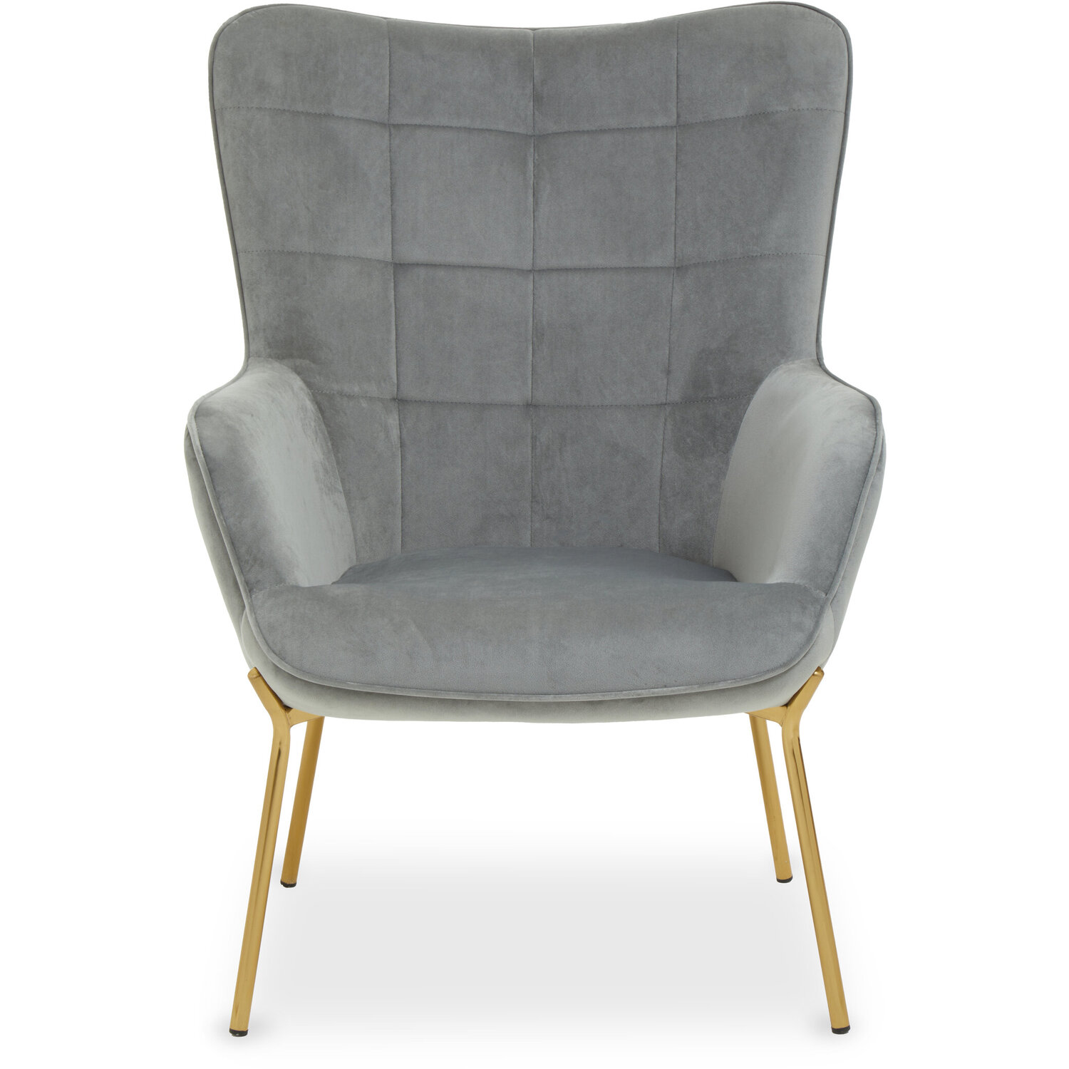 Stockholm Grey Velvet Chair - Grey