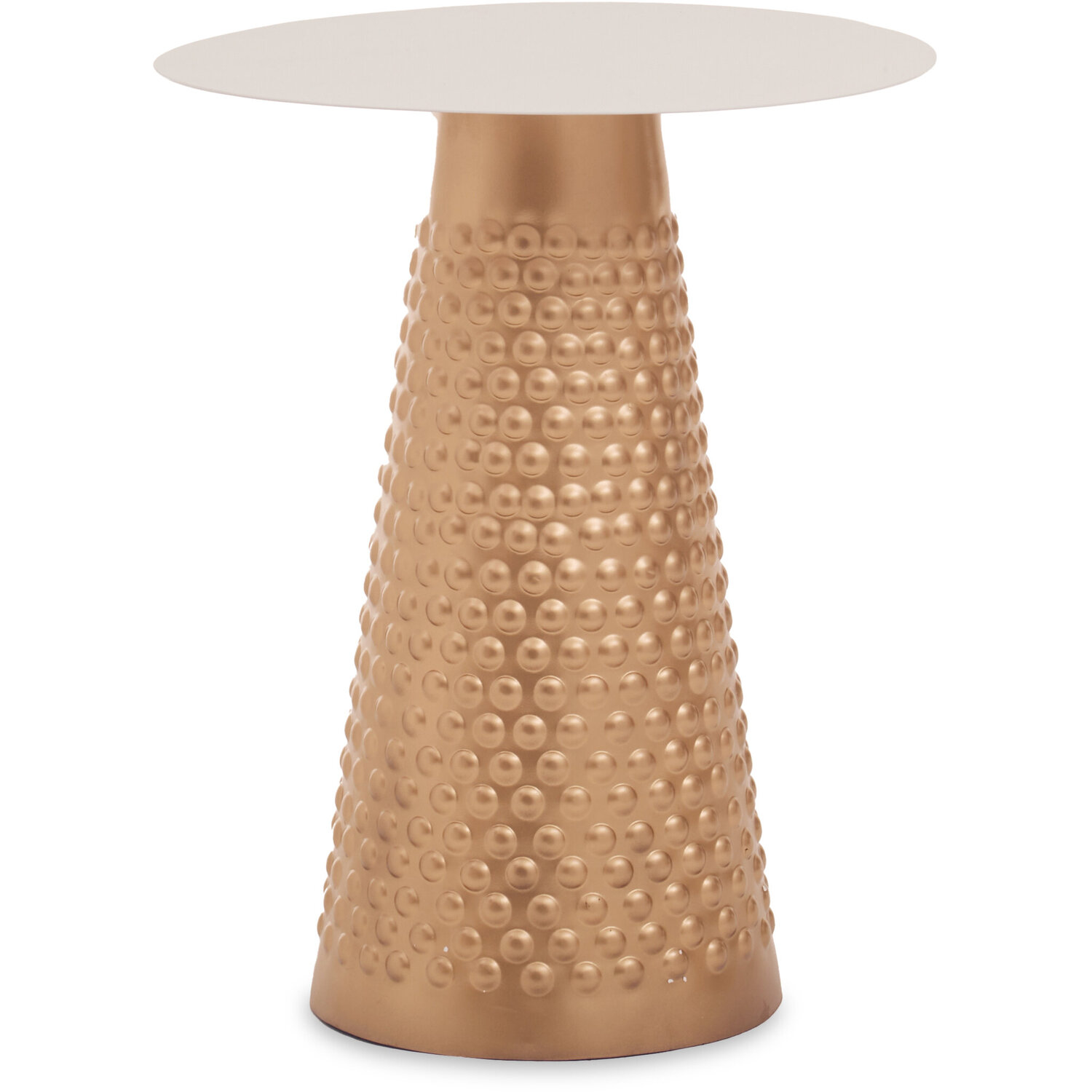 Amira White Top Gold Base Side Table - Gold