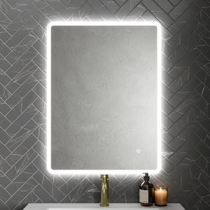 Rectangle LED Bathroom Mirror Backlit Touch Demister Pad Mains Powered 600x800mm