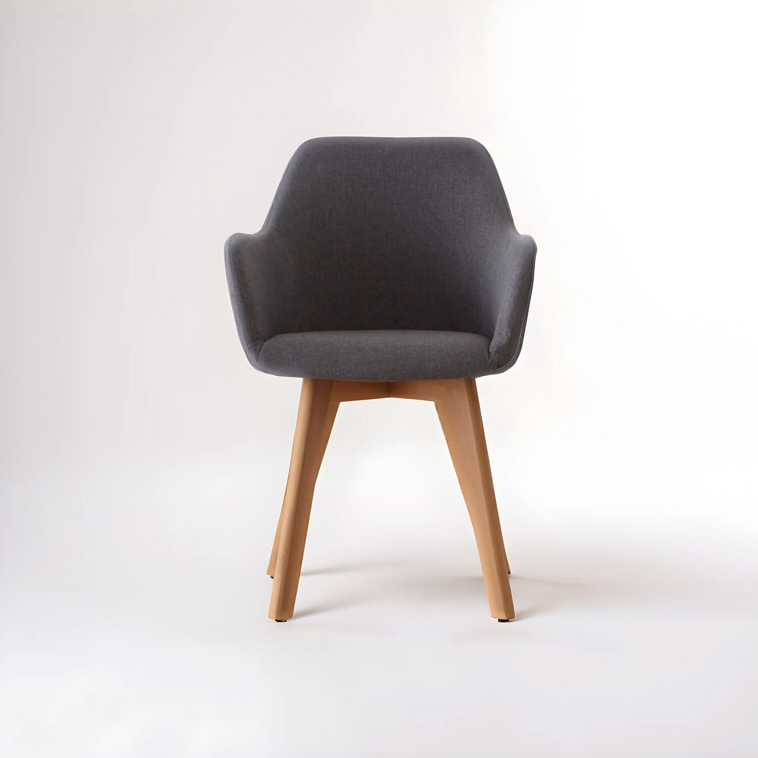 Stockholm Grey Fabric Dining Chair with Beechwood Legs - Grey