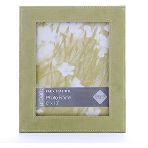 Suede Effect Light Green Faux Photo Frame