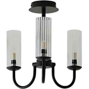 Canya 3 Way Chandelier Ceiling Light with Ribbed Shades
