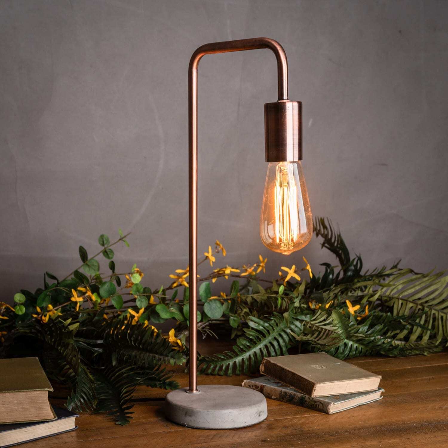Image of Copper Industrial Table Lamp with Solid&hellip;
