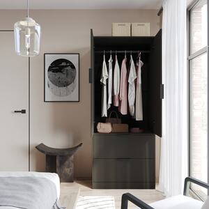 FUJI 2-Door 2-Drawer  Wardrobe 180cm - Black